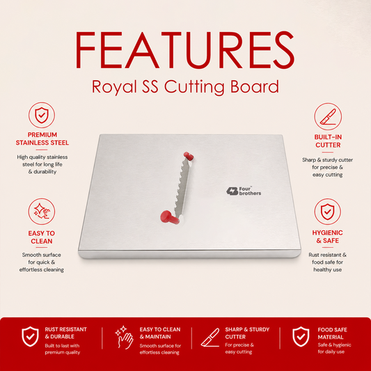 Royal Cutting/Chopping Board with Dual Blade – Premium Stainless Steel