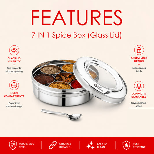 7 in 1 Spice Box -Stainless Steel
