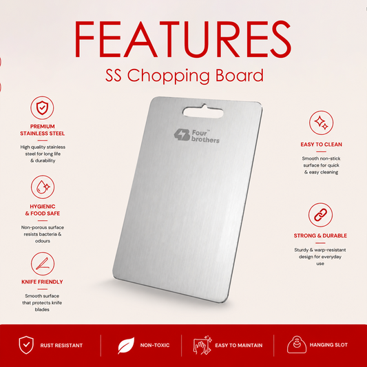 Royal Steel Chopping Board – Heavy Duty, 100% Food Grade Stainless Steel