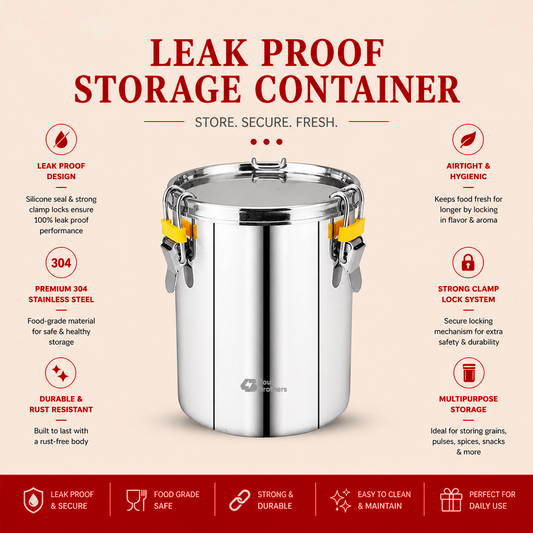 Stainless Steel 304 Leak-Proof Storage Container