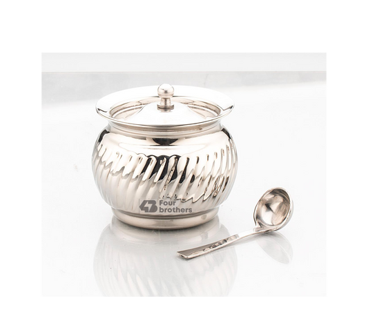 Thunder Stainless Steel Ghee/Oil Pot with Spoon