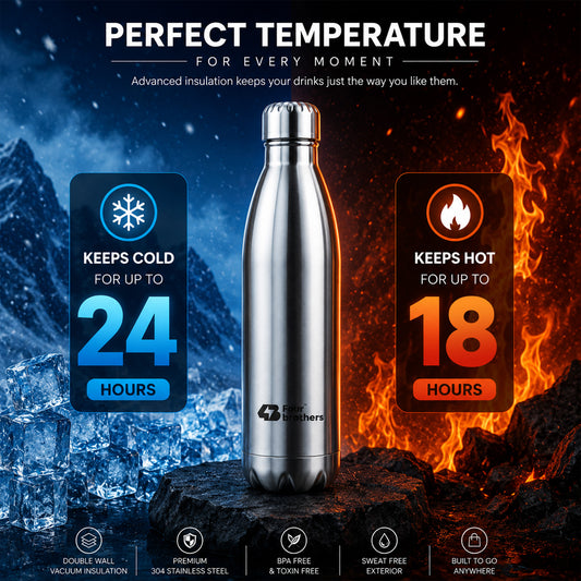 Hot & Cold Water Bottle ( Cola ) - Double Wall Flask – 304-grade stainless steel