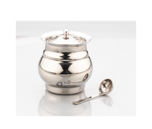 Polo Stainless Steel Ghee Pot with Spoon