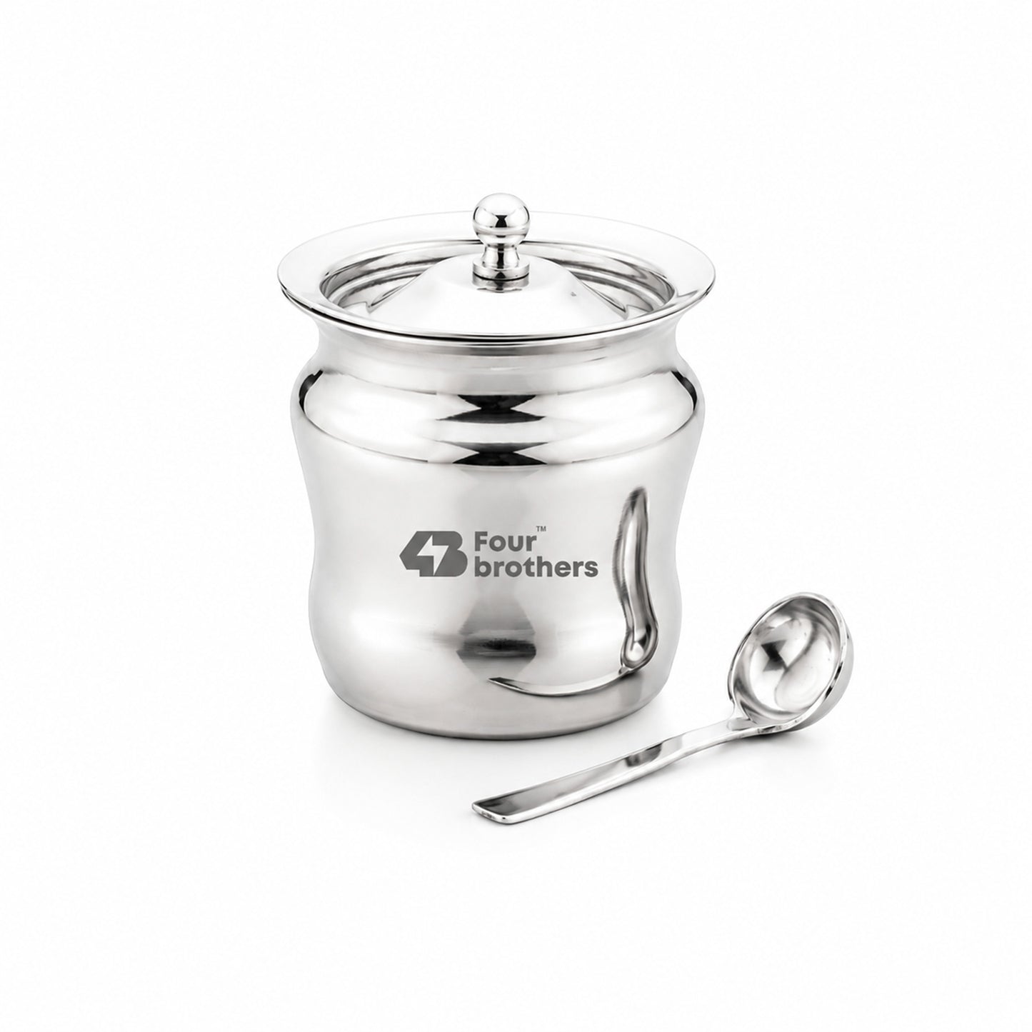 Apple Stainless Steel Ghee Pot with Spoon