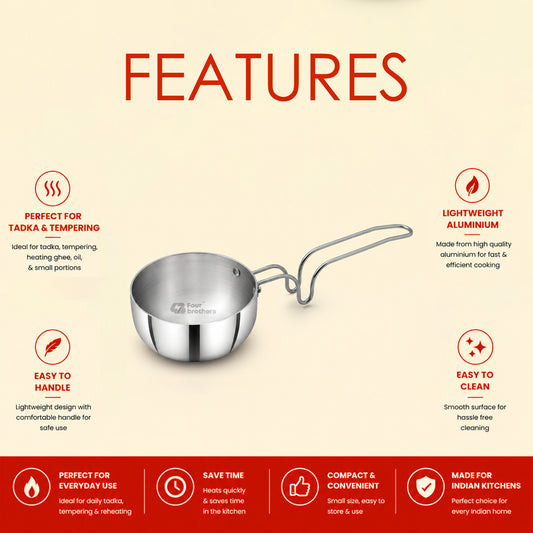 Vagaria Aluminium Tadka Pan -Light, Efficient & Indian Kitchen Ready