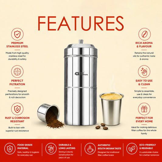 Stainless Steel Coffee Filter South Indian Style