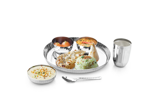 Classic Stainless Steel Thali Set – Regular Finish
