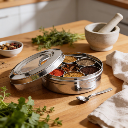 Elevate Your Kitchen with the Ultimate Masala Box Stainless Steel from Four Brothers