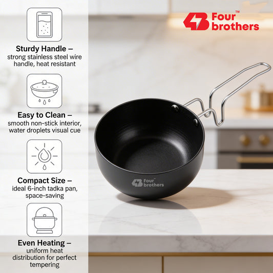 Vagaria Black Hard Anodised Tadka Pan