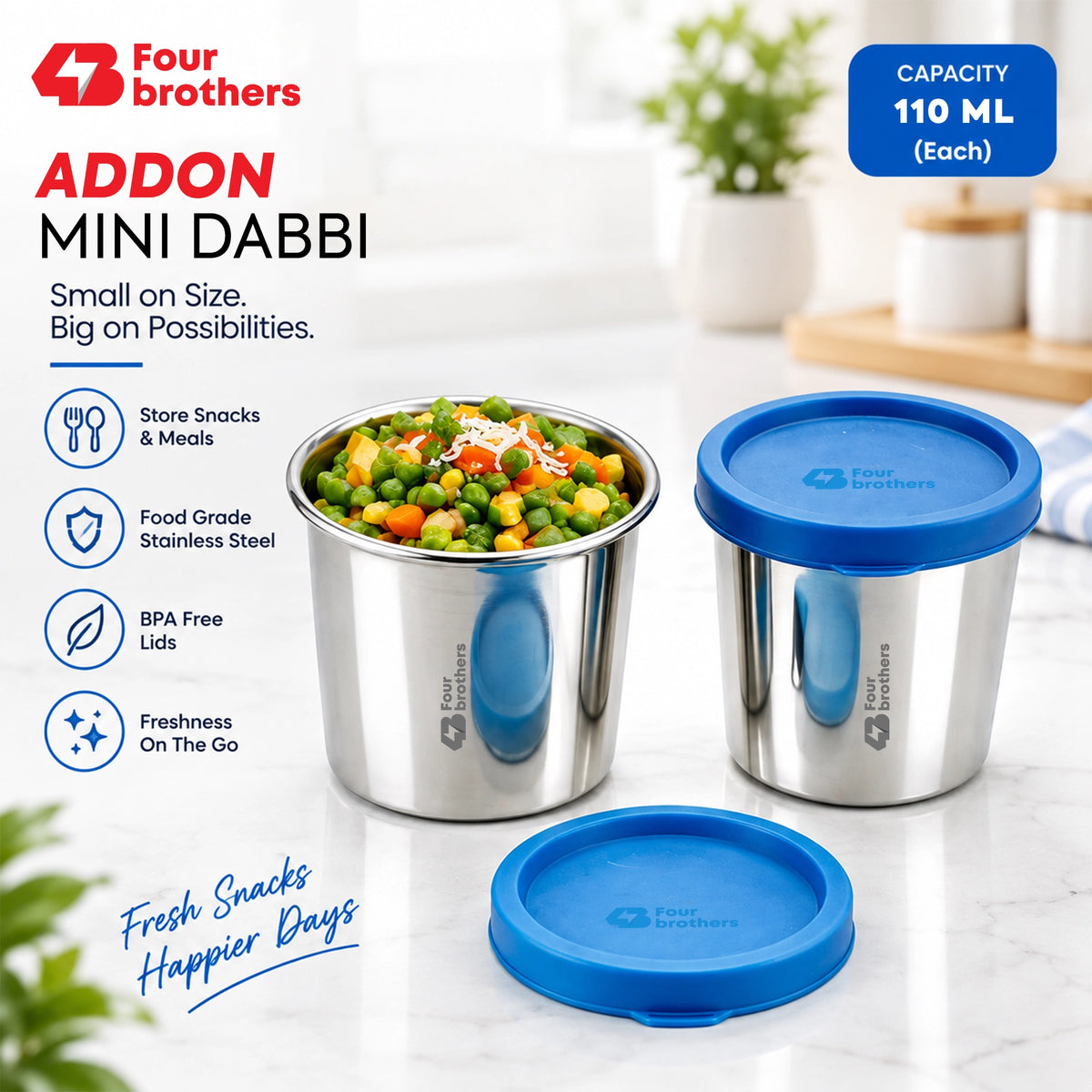Stainless Steel Addon Mini Dabbi Airtight Leak Proof | Four Brothers