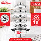 Optima Stainless Steel Idly Maker, Induction & Gas | Four Brothers