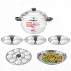 Four Brothers Optima Stainless Steel Idly Maker/Cooker | Induction & Gas Compatible