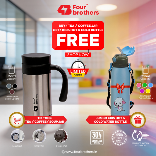 Tea/Coffee Jar + FREE Kids Hot & Cold Bottle (Limited Offer)