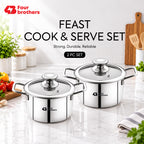 Stainless Steel Kadai with Glass Lid, 2 Pc Set (1.2Litres)