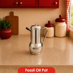 Fossil Stainless Steel Oil Storage Pot – Spill-Proof, 500ml to 1L