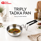 Triply Stainless Steel Tadka Pan, Induction & Gas | Four Brothers