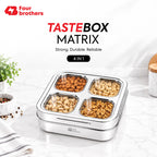 Matrix Stainless Steel Spice & Dry Fruit Box, 4 in 1 | Four Brothers