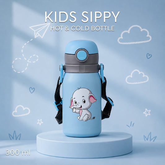 Four Brothers Kids Insulated Sipper Bottle- 300ml - 18Hr Hot & 24Hr Cold, Leakproof with Straw