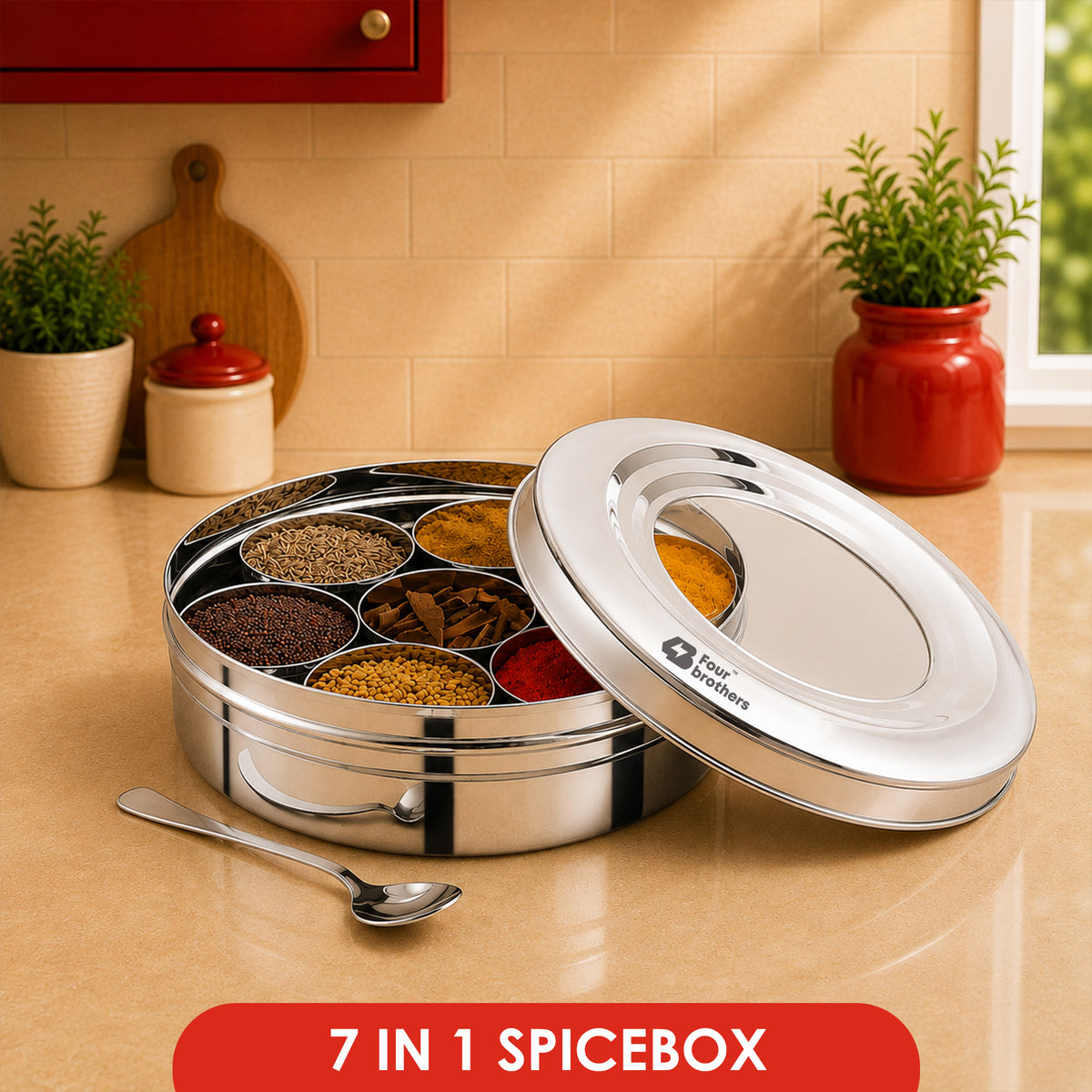 7 in 1 Spice Box -Stainless Steel