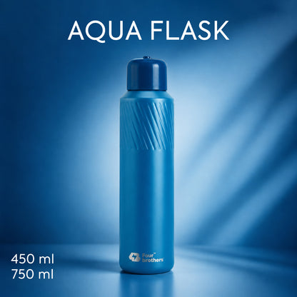 Four Brothers Insulated Water Bottle ( Aqua ) – 18Hr Hot & 24Hr Cold Stainless Steel Flask (Leakproof)
