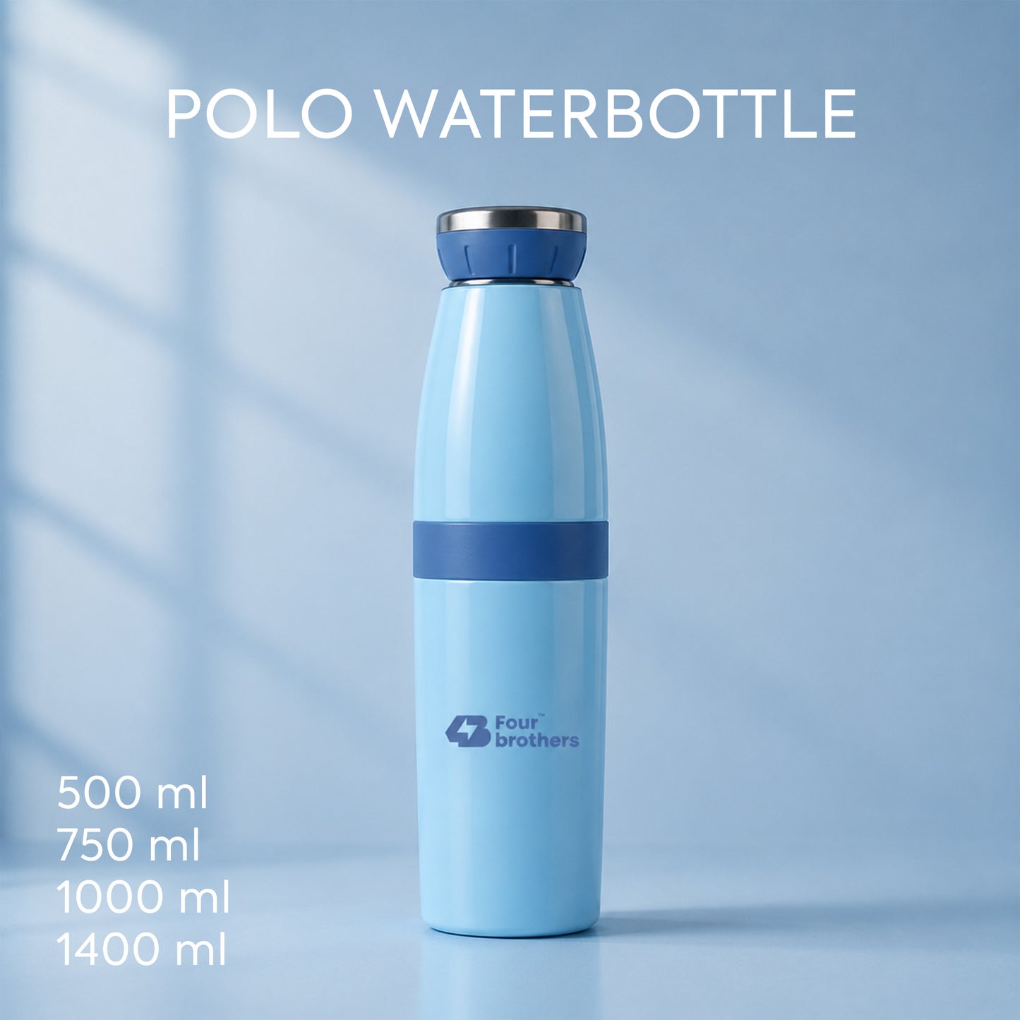 Four Brothers Stainless Steel Water Bottle ( Polo ) – Single Wall, Leakproof, Lightweight