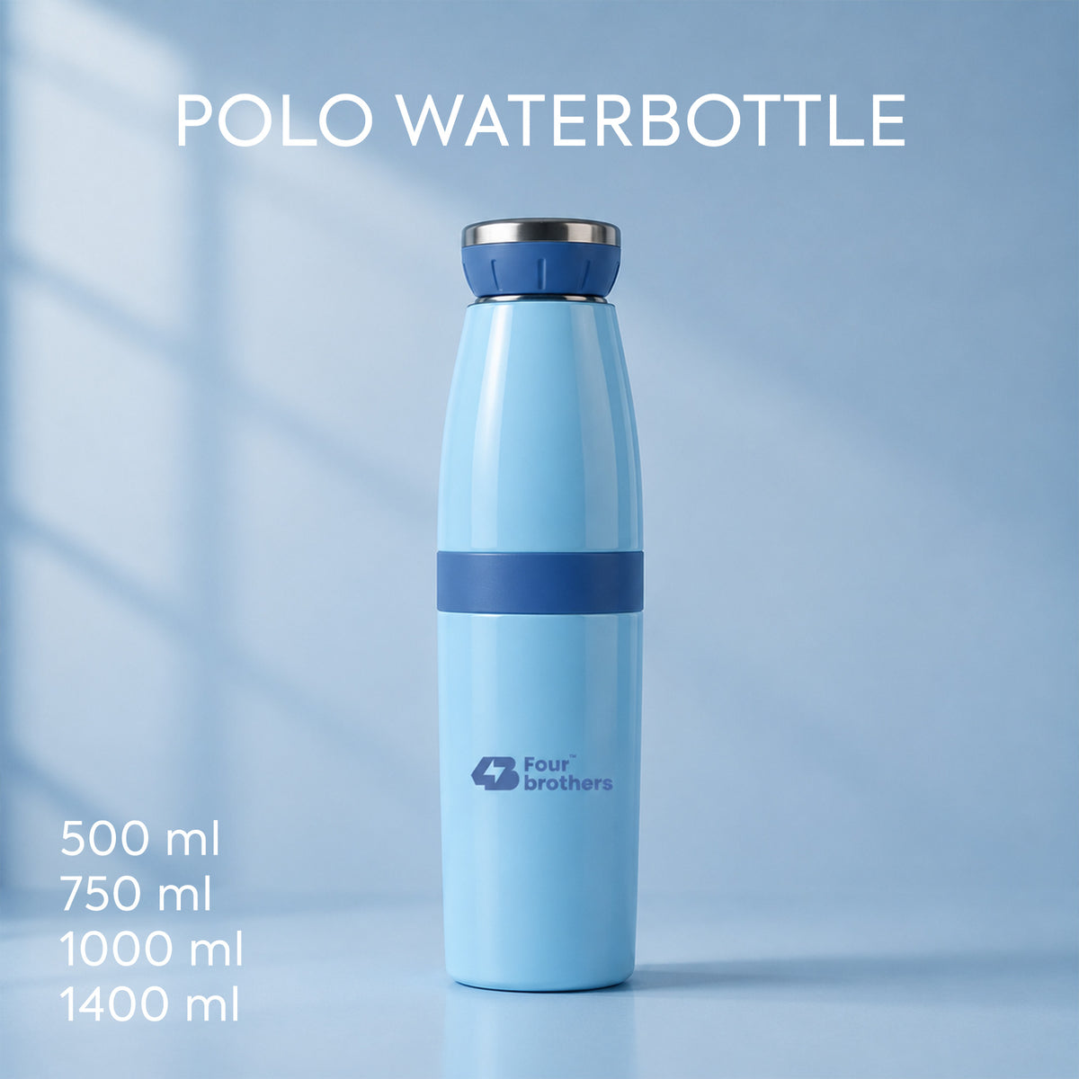 Four Brothers Stainless Steel Water Bottle ( Polo ) – Single Wall, Leakproof, Lightweight
