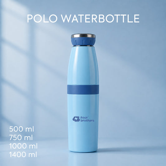 Four Brothers Stainless Steel Water Bottle ( Polo ) – Single Wall, Leakproof, Lightweight