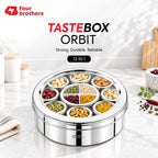 Orbit Stainless Steel Spice & Dry Fruit Box, 12 in 1 | Four Brothers