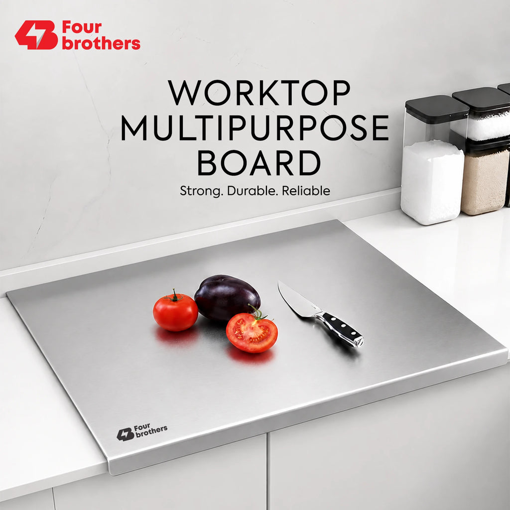 Stainless Steel Multipurpose Worktop Board | Cutting, Rolling & Kneading Platform