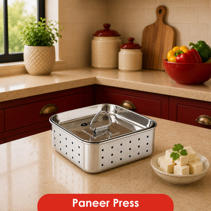 Stainless Steel Paneer Mould – 550ML Capacity (Square Shape)