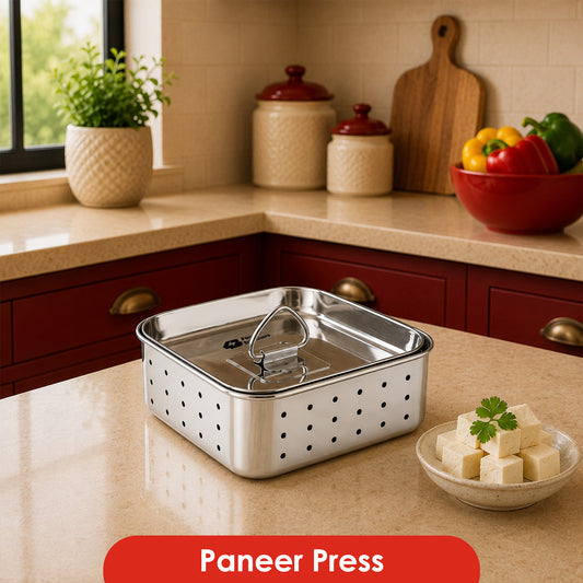 Stainless Steel Paneer Mould – 550ML Capacity (Square Shape)