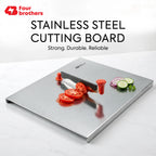 Royal Stainless Steel Cutting Board with Reversible Built-In Cutter | Four Brothers