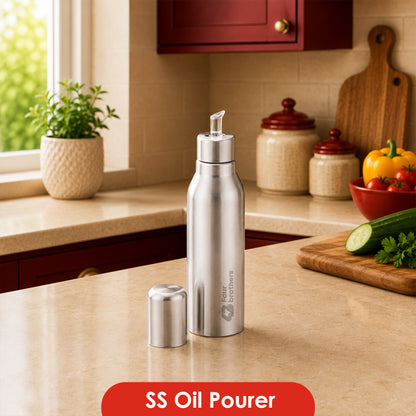 Oil Pourer Stainless Steel -Spill-Free, Hygienic & Durable Dispenser
