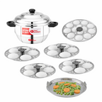 Four Brothers Optima Stainless Steel Idly Maker/Cooker | Induction & Gas Compatible