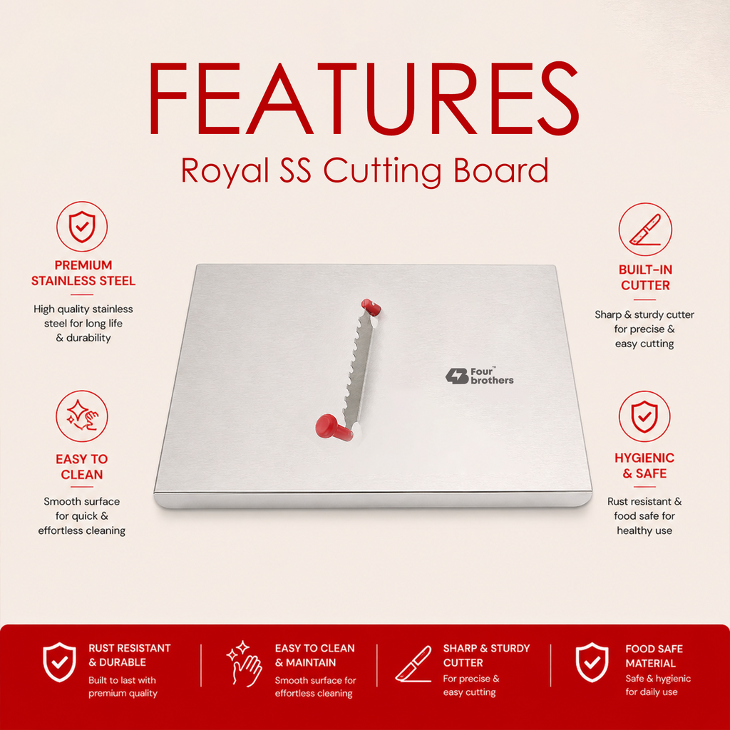 Royal Cutting/Chopping Board with Dual Blade – Premium Stainless Steel