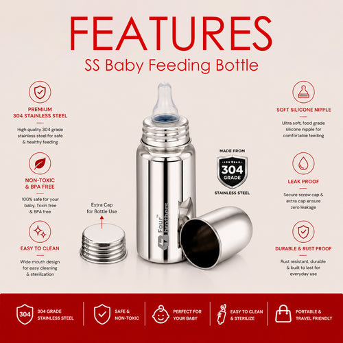 304 Stainless Steel Baby Feeding Bottle | Four Brothers