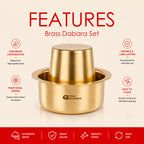 Traditional Pure Brass Coffee Dabra Set | Four Brothers