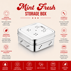 Stainless Steel Coriander and Mint Storage Box for Fridge | Four Brothers