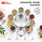 Orbit Stainless Steel Spice & Dry Fruit Box, 12 in 1 | Four Brothers