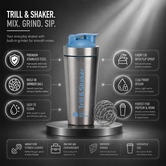 Four Brothers Stainless Steel Trill & Shaker Bottle