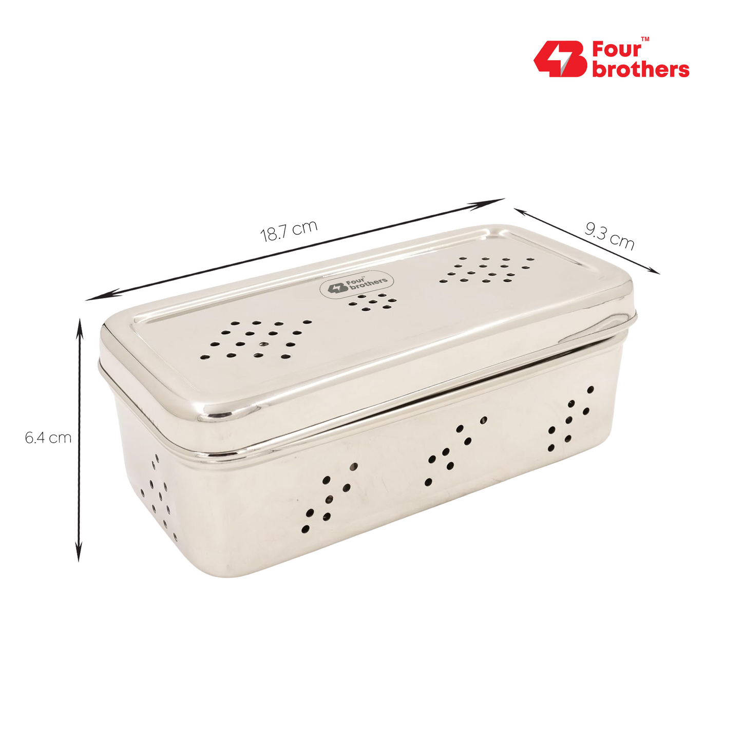 S.S Rectangle Air-Ventilation Fridge Storage Box – Large Sizes