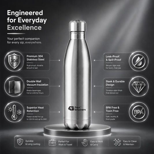 Hot & Cold Water Bottle ( Cola ) - Double Wall Flask – 304-grade stainless steel