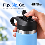 Wave Active Hot and Cold Stainless Steel Straw Bottle 600ml Four Brothers