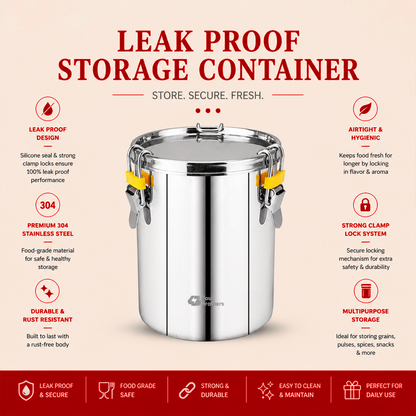Stainless Steel 304 Leak-Proof Storage Container