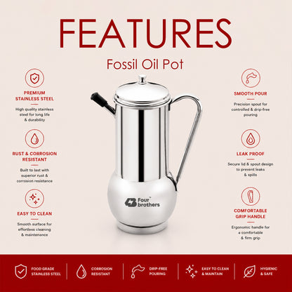 Fossil Oil Storage Pot Stainless Steel
