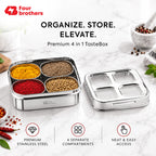 Matrix Stainless Steel Spice & Dry Fruit Box, 4 in 1 | Four Brothers