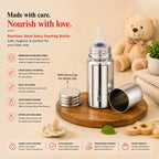 304 Stainless Steel Baby Feeding Bottle and Porrin Combo | Four Brothers
