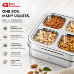 Matrix Stainless Steel Spice & Dry Fruit Box, 4 in 1 | Four Brothers