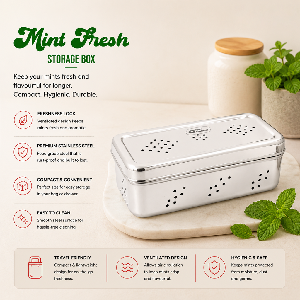 S.S Rectangle Air-Ventilation Fridge Storage Box – Large Sizes
