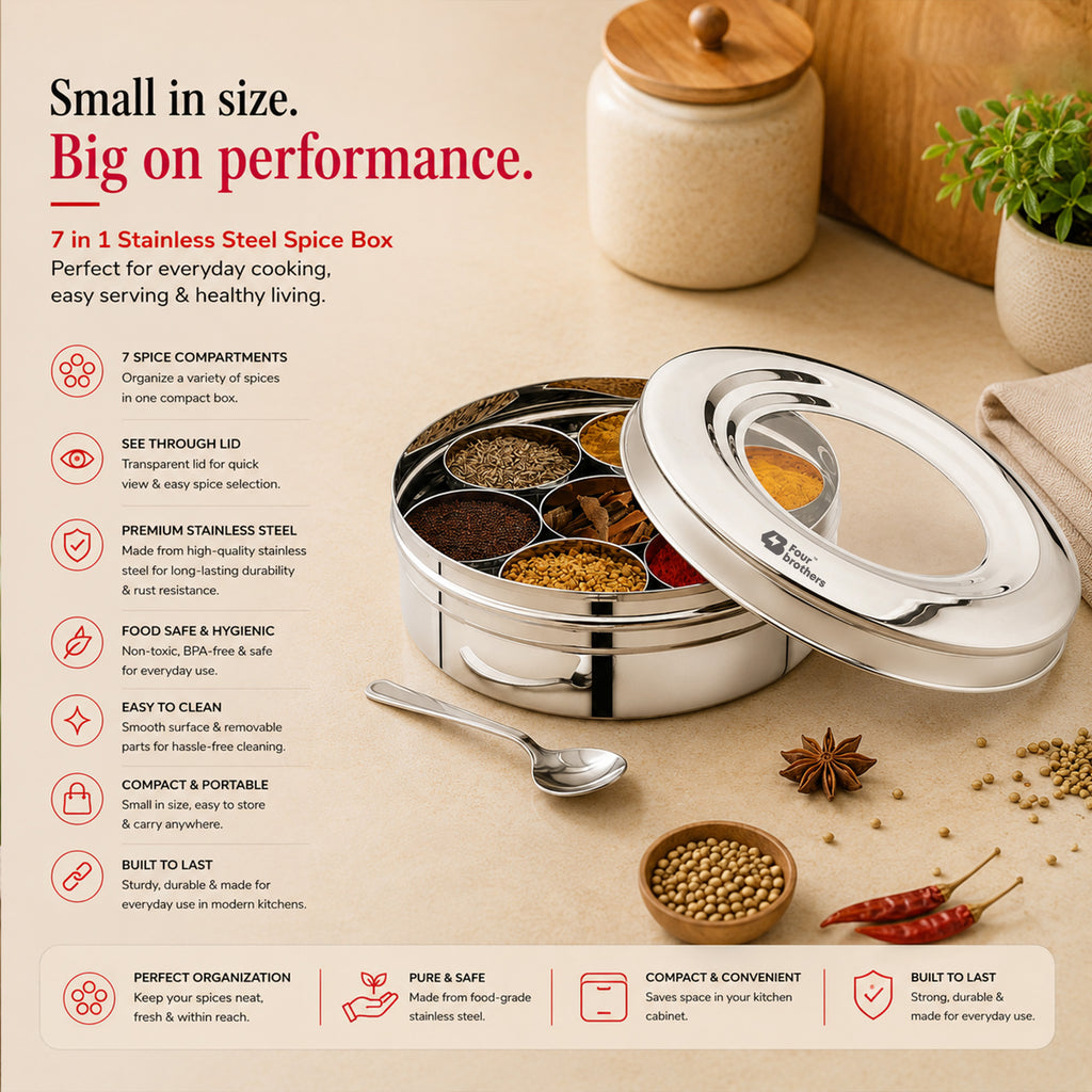 7 in 1 Spice Box -Stainless Steel